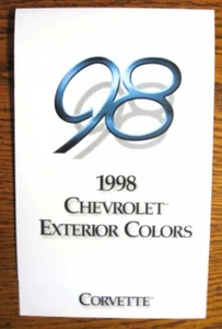 1998 Chevrolet Corvette brochure chip vernice colore e finiture - originale - Foto 1 di 2