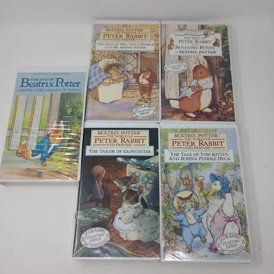 Беатрикс Поттер мир кролика Питера винтажный VHS ленты раскладушки лот из 5 - Изображение 1 из 4