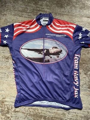 Camiseta deportiva de ciclismo Team Navy Jax para hombre grande Vomax Race Fit cremallera completa 3 bolsillos Foto 1 de 4