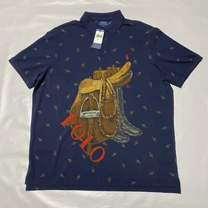 Polo Ralph Lauren Classic Fit Saddle Print Graphic Short Sleeve Polo Size XL  - Picture 1 of 14