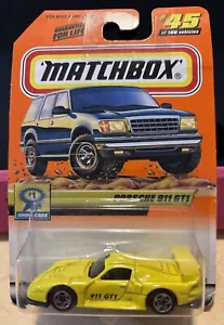 Matchbox Show Cars (1999) Porsche 911 GT1 Yellow Toy Car #45/100 - Picture 1 of 4