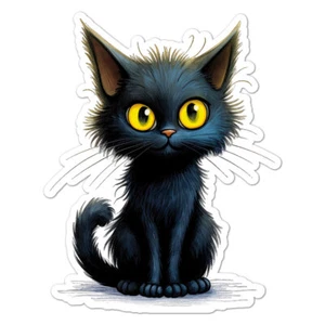 Lindo gatito gato negro, pegatina calcomanía de vinilo, interior exterior, 3 tamaños, #11085 - Imagen 1 de 1