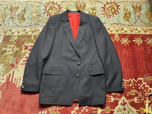 Vtg Smith's BERMUDA, ENGLAND PURE NEW WOOL SPORT COAT/JACKET Navy BLAZER 44R-44L - Picture 1 of 16