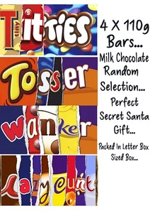 4 X Rude Funny Chocolate Bars, Novelty Gift/Christmas 2024 Gifts - Picture 1 of 9