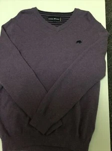 Sehr guter Zustand Herren Raging Bull Wolle + Kaschmir lila Pullover Große 40-42 Zoll Brustumfang - Bild 1 von 6