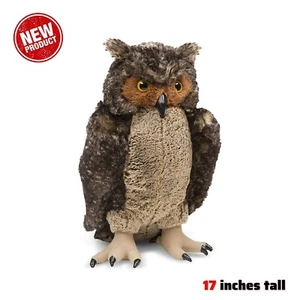 17" Tall Giant Stuffed Owl Lifelike Huge Soft Plush Animal Toy Bird Kids Gift - Picture 1 of 4