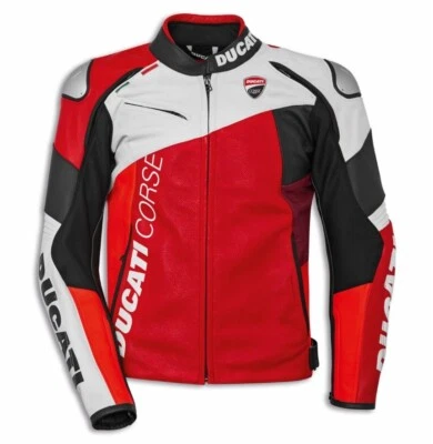 Dainese Ducati Corse C6 Men's Leather Motorcycle Jacket, 981074556, UK46, Perfor - Image 1 of 2