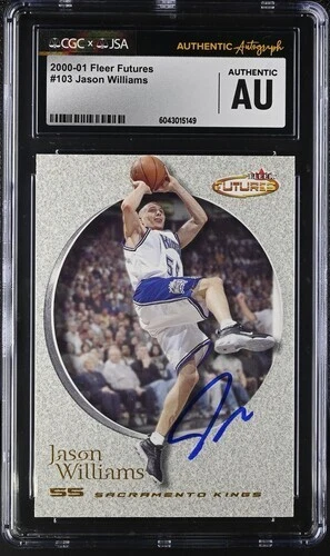 Jason Williams Auto CGC JSA 2000-01 Fleer Futures White Chocolate Kings #103 Foto 1 de 2