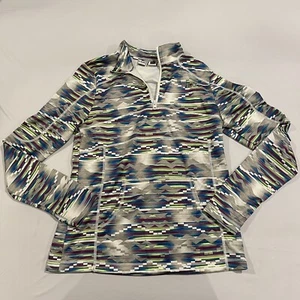 FILA 1/4 Zip Sweatshirt Size Medium for Juniors Purple Blue White Gray Neon - Picture 1 of 4