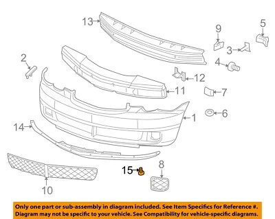 Componentes de parachoques CHRYSLER OEM 06-17 PT Cruiser - Pin deflector de aire 68365015AA Foto 1 de 2