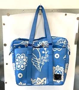 VTG Roxy Quicksilver 15" Travel Bag Luggage Weekender Blue Hawaiian Floral DS54 - Picture 1 of 9