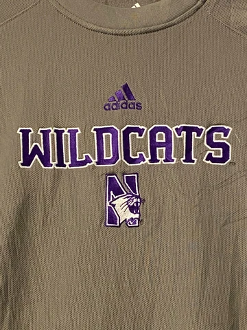 Northwestern Wildcats Pullover Sweatshirt Mens Large Gray adidas Long Sleeve Y2K Cover
