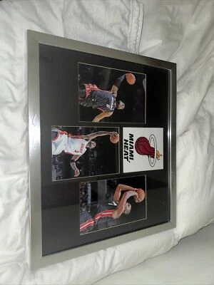 Miami Heat Photo Art Framed . LeBron James, Dwayne Wade, Chris Bosh - Image 1 of 4