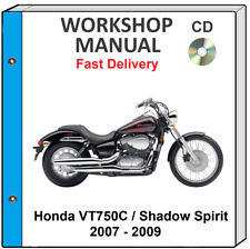 HONDA VT750C SHADOW SPIRIT 750 2007 2008 2009 SERVICE REPAIR SHOP MANUAL ON CD