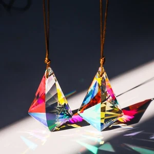 2PCS Corna di Cristallo Suncatcher Prisma, Arcobaleno Maker Matrimonio Festa Decorazione Natale - Foto 1 di 35
