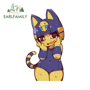 EARLFAMILY 5.1" Peludo Ankha Niña Coche Pegatinas Oclusión Creativa Anfitrión Calcomanías - Imagen 1 de 4