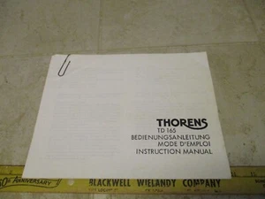 Tocadiscos Thorens TD165 de colección manual de instrucciones reimpresión - Imagen 1 de 3