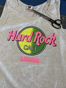 Vintage Hard Rock Cafe Tank Top Bahamas grau / neon pink 90er Beach Cruise Gym - Bild 1 von 7