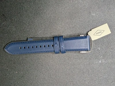 Мужские часы Fossil 22 мм синий кожаный серебряный ремешок с пряжкой новый с Ярлыками - Изображение 1 из 2