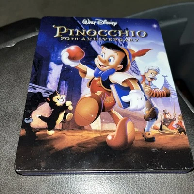 Pinocchio : 70th Anniversary (3-Disc Bluray/DVD, 2009) Limited Disney Steelbook - Image 1 of 4