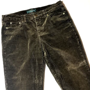 Lauren Jeans Co Ralph Lauren Classic Bootcut Corduroy Pants Sz 10P Brown Trouser - Picture 1 of 12
