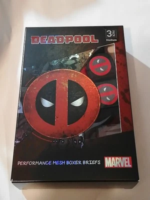 Marvel Deadpool Medium 3 Pack Performance Mesh Boxer Briefs New - Imagem 1 de 4
