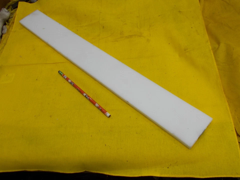 WHITE DELRIN BAR machinable plastic flat sheet stock 1/2" x 2-3/4" x 24" LONG - Image 1 of 1