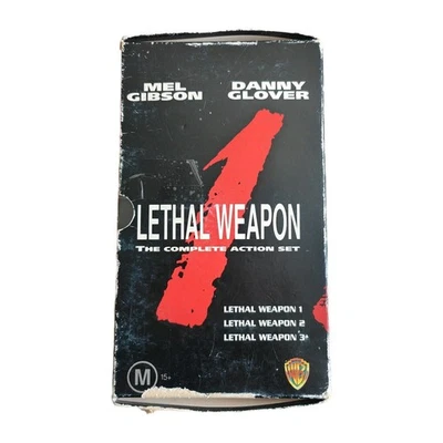 Lethal Weapon VHS Bundle Movies 1 2 3 Mel Gibson Danny Glover Vintage boxset - Image 1 of 4