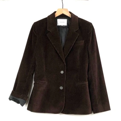 NWOT FRAME Corduroy Blazer Jacket Women's M Brown Single Breasted Stretch Lined - Image 1 of 4