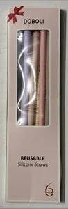 Doboli, Ersatz 12 Zoll langer Silikon Strohhalm mit Abdeckung, 6er Pack - Bild 1 von 2