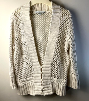 David Brooks Knit Sweater White Fairy Boho Cotton Size Large Women EUC Beautiful - Image 1 of 4