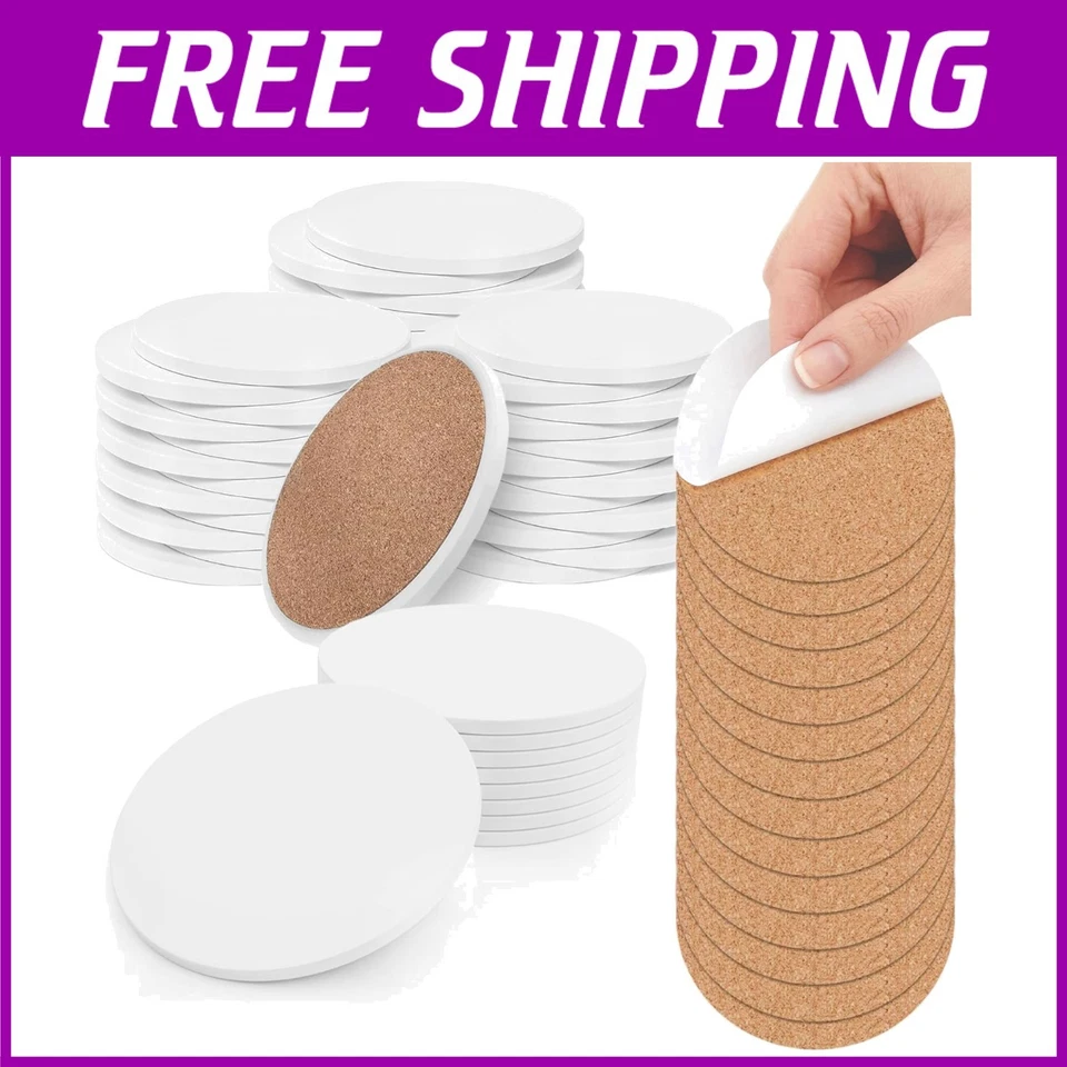 Unglazed Ceramic Tiles 4" with Cork Pads - Image 1 of 4