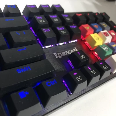 Illuminated USB Gaming Keyboard - Redragon Sindri K671 - w DC Universe Game keys - Image 1 of 4