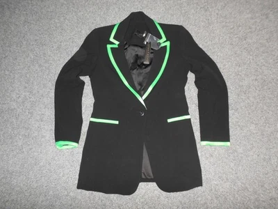 ALICE & OLIVIA ¡NUEVO! CHAQUETA BLAZER B2 CON ETIQUETAS MUJER EE. UU. 8 NEGRA JARDÍN VERDE Foto 1 de 4