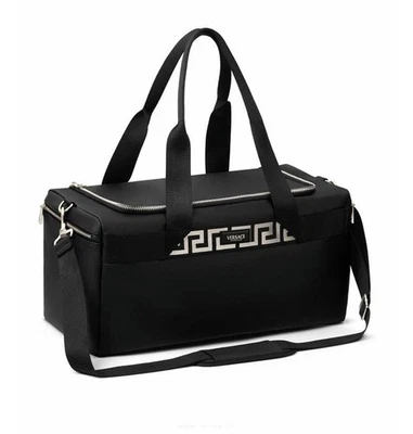 Versace Fragrances Black Duffle with Silver Tone Zipper Travel Overnight Bag New - Image 1 of 4