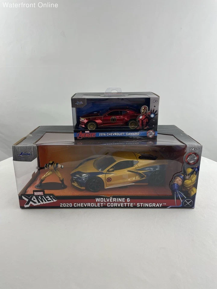 Marvel Set de 2 Avengers & X-Men Wolverine 2020 Corvette 2016 Camaro Cars Nuevo en caja Foto 1 de 4