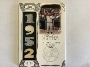 MICKEY MANTLE 2006 TOPPS STERLING MOMENTS 1952 All Star GAME USED RELICS  01/10  - Picture 1 of 24