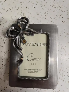 Vintage 2004 Carr Picture Frame 4" tall x 2 x 3 Frame November Birthday  - Imagen 1 de 2