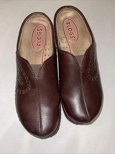 Klogs Brown Slip On Leather Slip Resistant 6.5M Non Marking - Picture 1 of 8