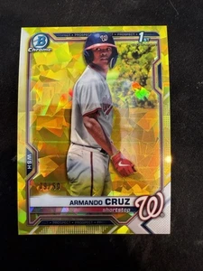 Bowman Chrome Sapphire Edition Prospects Yellow Refractor 2021/50 Armando Cruz - Imagen 1 de 1