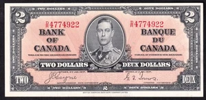 Canada 1937 $2 Two Dollar Banknote Coyne - Towers D/R 4774922 - Picture 1 of 2