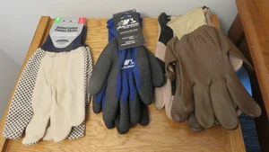 Lot of 3 Men's Work Canvas Utility Gloves Size L General Purpose Use - Picture 1 of 11