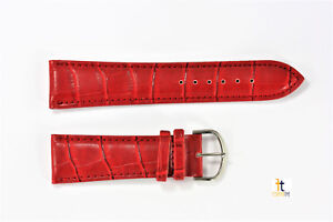 Genuine Leather RED Color 24mm Croco Grain Watch Band Strap