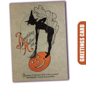 Tarjeta de felicitación en blanco de Halloween (A5) hechizante / América de los años 50 - Imagen 1 de 3