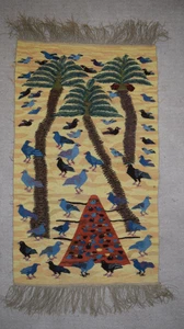 Egyptian Kilim Rug Home Decor- 3.7 FT-Hand Woven Tapestry-Folk Art Wall Hanging - Picture 1 of 16