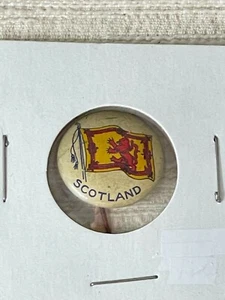 BOTÓN PINBACK PIN BANDERA DE ESCOCESA DÉCADA DE 1930 DE COLECCIÓN - Imagen 1 de 2