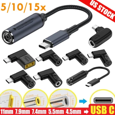 5/10/15X Laptop Charger Converter TO USB Type C PD Power Charging Cable Adapter - Image 1 of 4