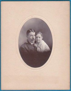 JOHN HARRINGTON & DAUGHTER RUTH - Cabinet Card Photo