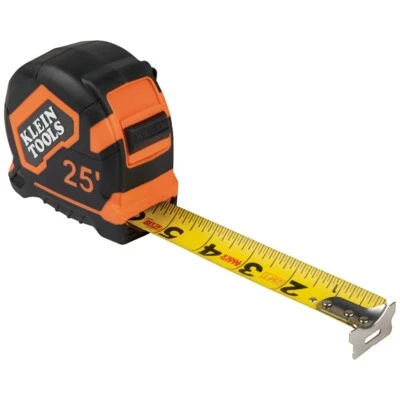 Klein Tools 9125 Tape Measure, Heavy-Duty Measuring Tape w/ 25-Foot Single-Hook - Image 1 of 4