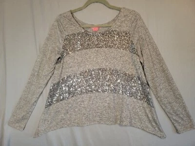 Blusa Charlotte Tarantola Lentejuelas Rayas Top Mujer Talla Mediana Gris Plata Foto 1 de 4